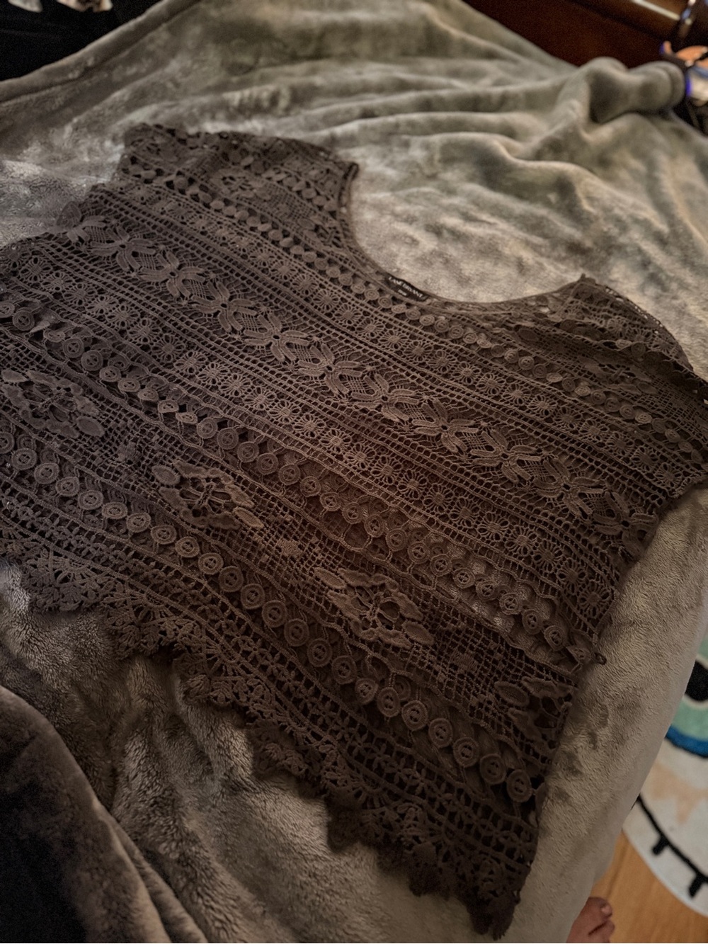 Lace Overlay Crochet Top